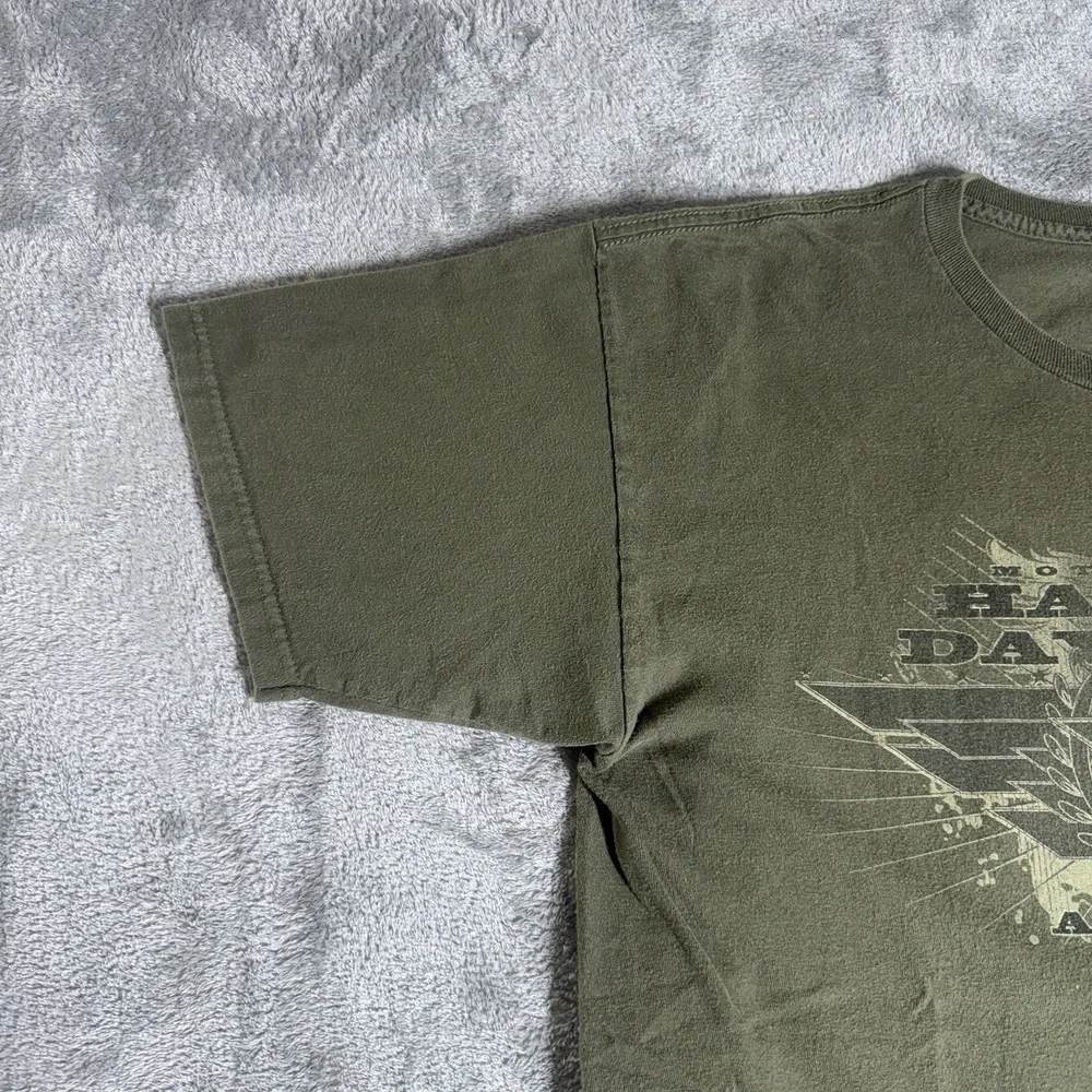 Harley Davidson T-Shirt Mens‎ Large Charlotte NC Green Graphic Tee Biker